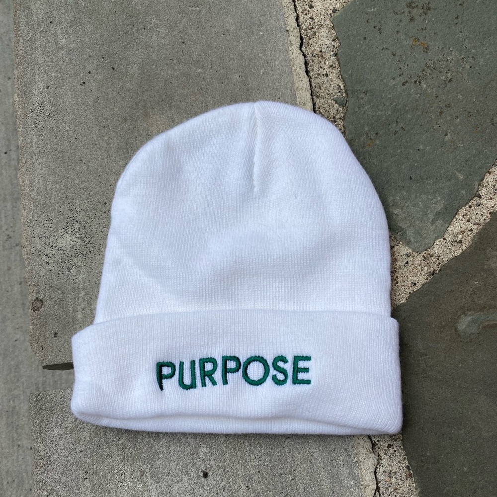 Ultraclub White Beanie with Embroidery